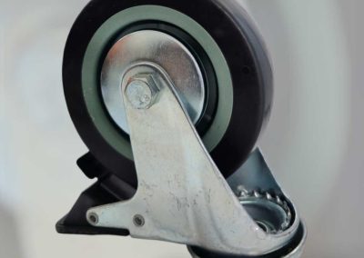 Grey Rubber – Swivel plate with Brake Castor