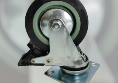 Grey Rubber – Swivel plate with Brake Castor