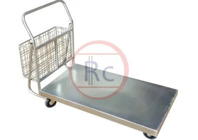 Large Platform Trolley with Fixed Basket