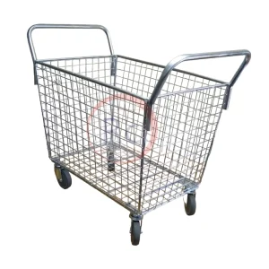 Parcel trolley with logo for warehouse and industrial material handling
