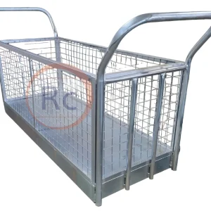 Heavy-duty rocker mesh trolley for industrial and warehouse material handling