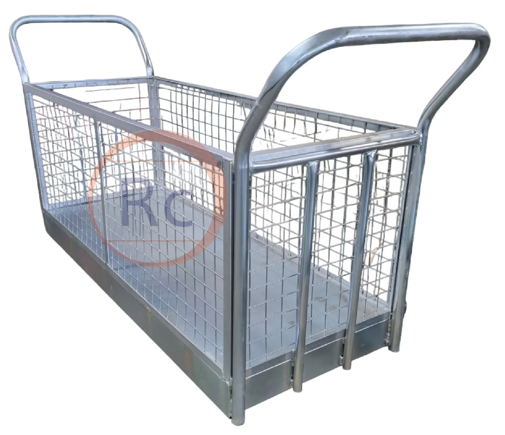 Heavy-duty rocker mesh trolley for industrial and warehouse material handling